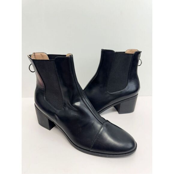 Journee Collection Nigella Booties Size 11 Black Vegan Leather Zip Block Heel - Picture 8 of 12